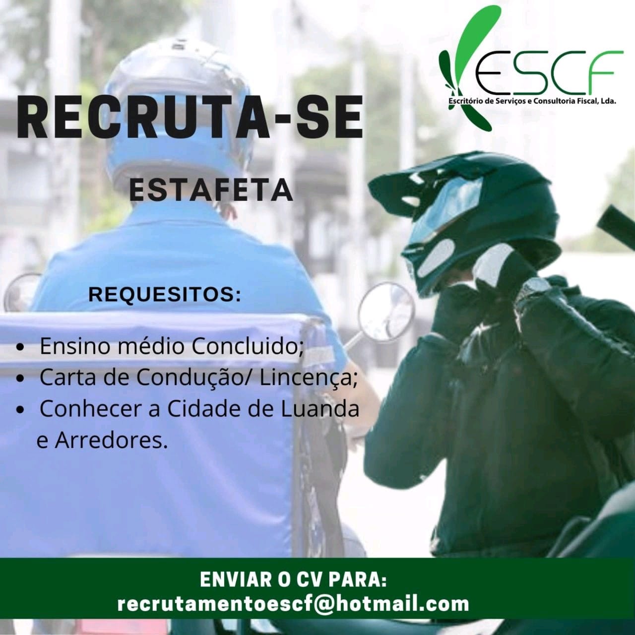 VAGA PARA ESTAFETA 