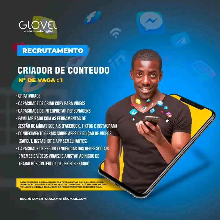 Vaga para Criador de Conteúdos