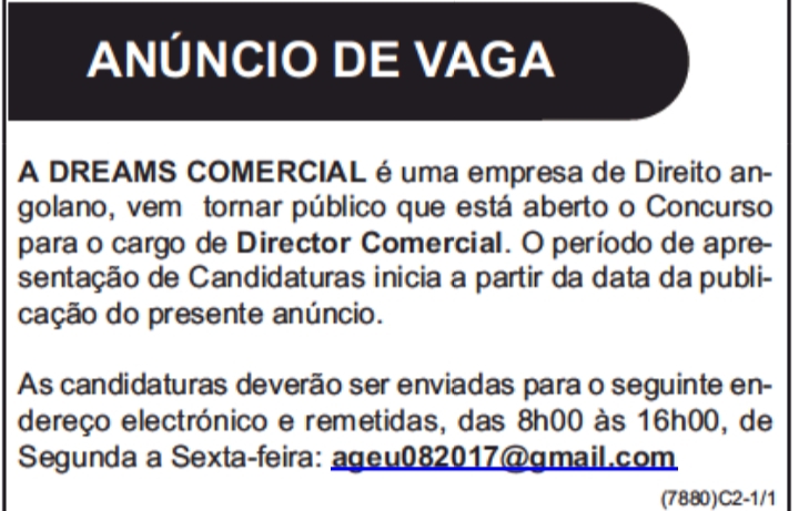 Oportunidade para Director Comercial