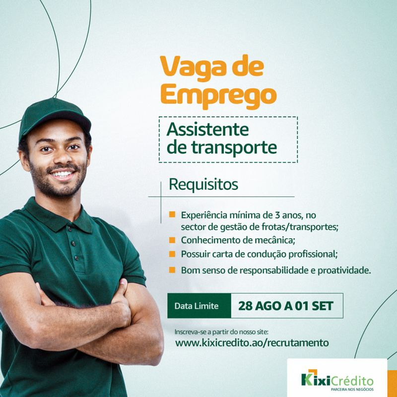 Vaga para Assistente de Transporte