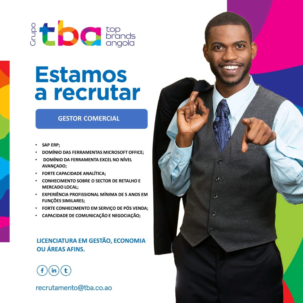 Vaga para Gestor Comercial