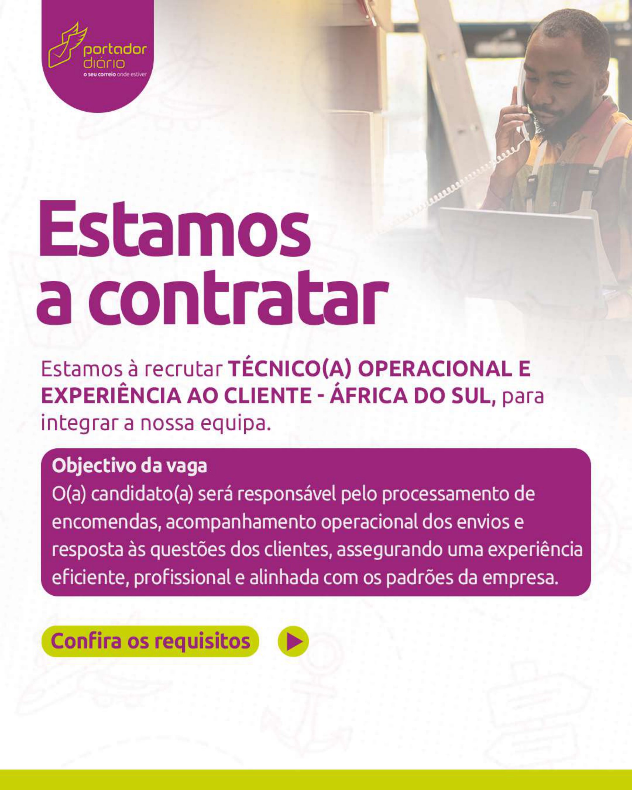 Vaga para Técnico(a) Operacional e Experiência ao Cliente
