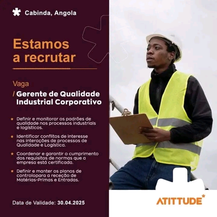 Vaga para Gerente de Qualidade Coorporativo