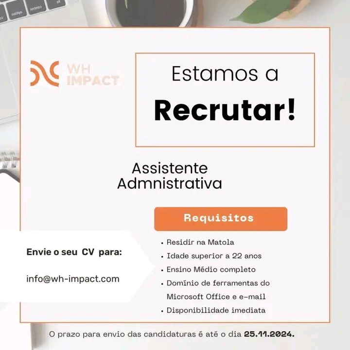 Vaga para uma(1) Assistente Administrativa
