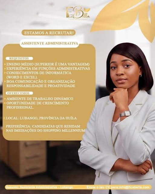 Vaga para Assistente Administrativa
