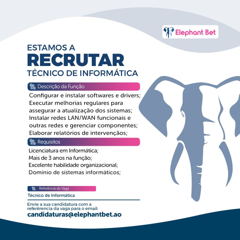 VAGA PARA TÉCNICO DE INFORMÁTICA 
