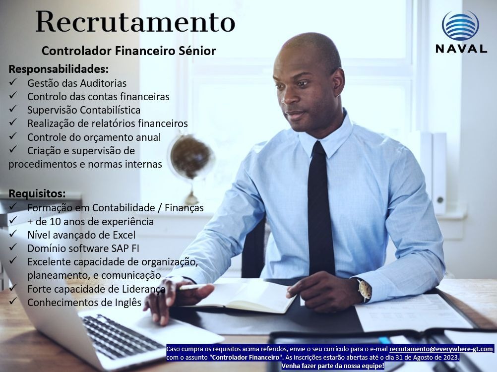 Vaga para Controlador Financeiro Sénior 