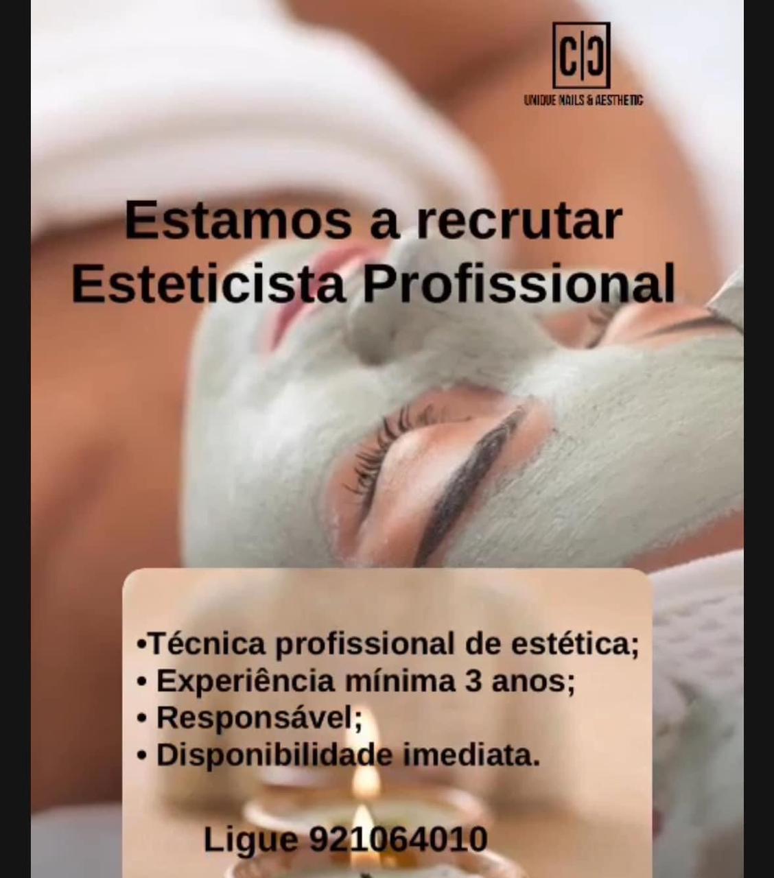 Vaga para Esteticista Profissional 