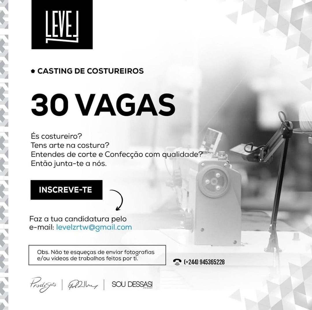 TRINTA (30) VAGAS DISPONÍVEIS PARA COSTUREIROS/AS 
