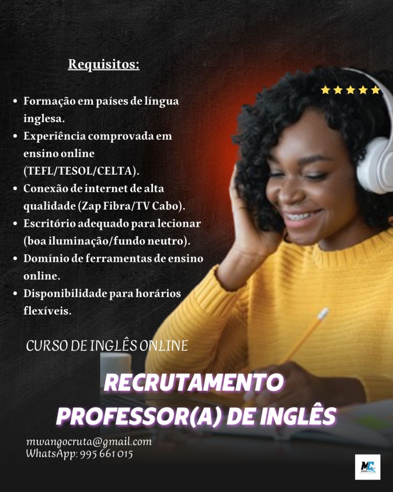 Vaga para Professor (a) de Inglês 