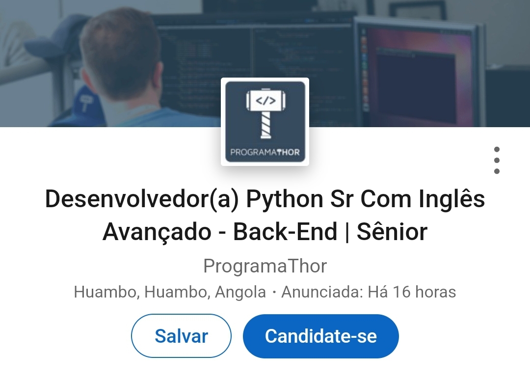 Vaga para Desenvolvedor Python