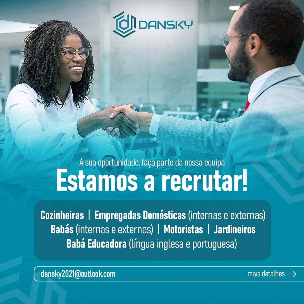 SEIS (6) VAGAS DISPONÍVEIS EM VÁRIAS ÁREAS NA DANSKY