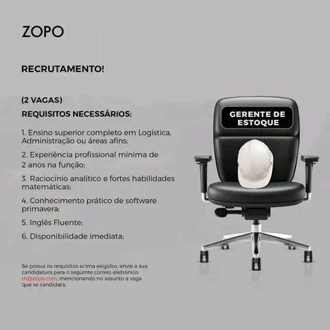 DUAS VAGAS PARA GERENTE DE STOCK