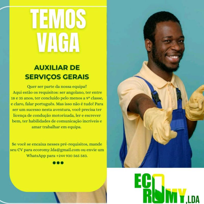 Vaga para Auxiliar de Serviços Gerais
