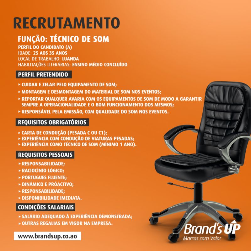Vaga para Técnico de Som