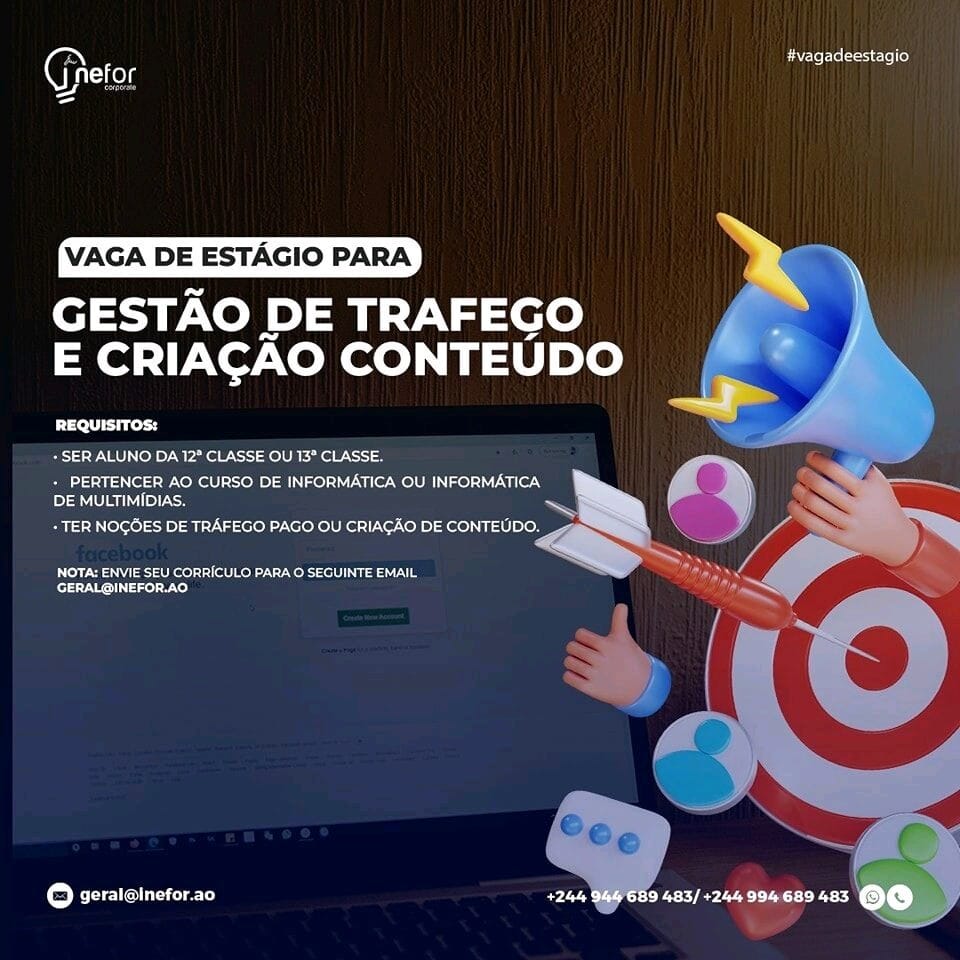 OPORTUNIDADE DE ESTÁGIO PARA ÁREA DE GESTÃO DE TRAFEGO E CRIAÇÃO DE CONTEÚDOS
