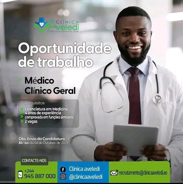 OPORTUNIDADE DE TRABALHO PARA MÉDICO CLÍNICO GERAL