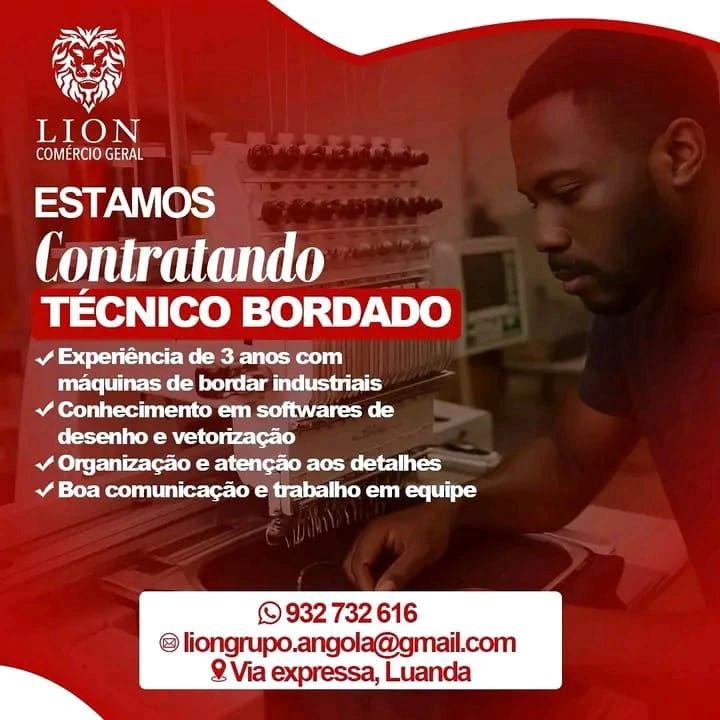 Vaga para Técnico de Bordado