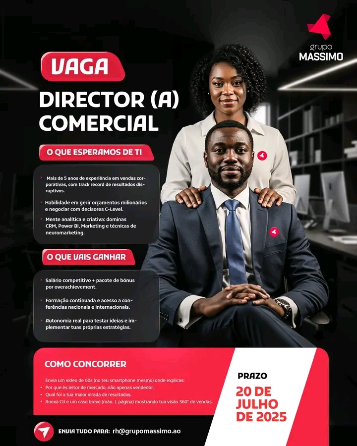 Vaga para um (a)  Diretor (a)  Comercial 
