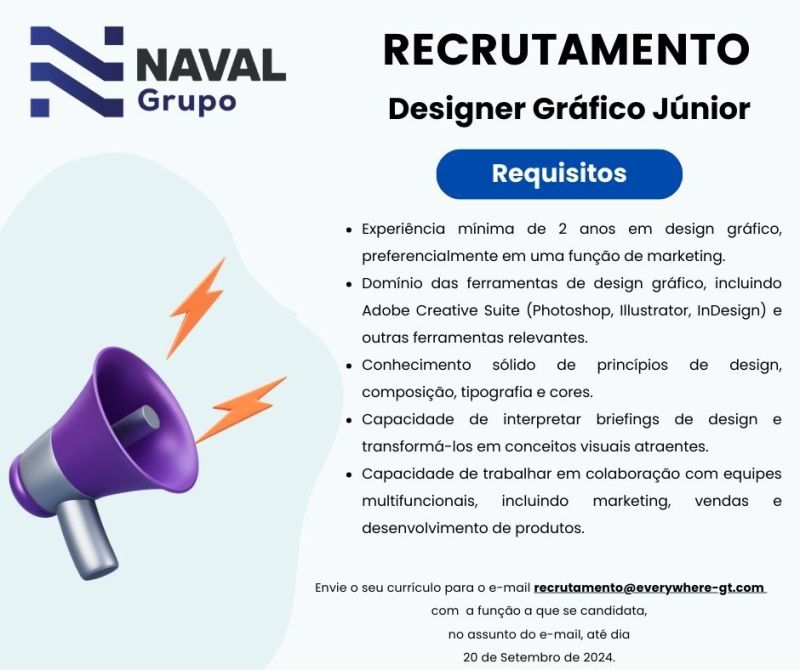 Vaga para Designer Gráfico Júnior