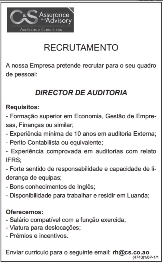 VAGA PARA DIRECTOR DE AUDITORIA