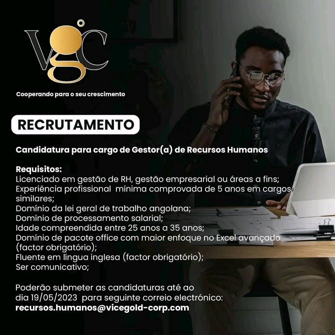 Vaga para Gestor(a) de Recursos Humanos 
