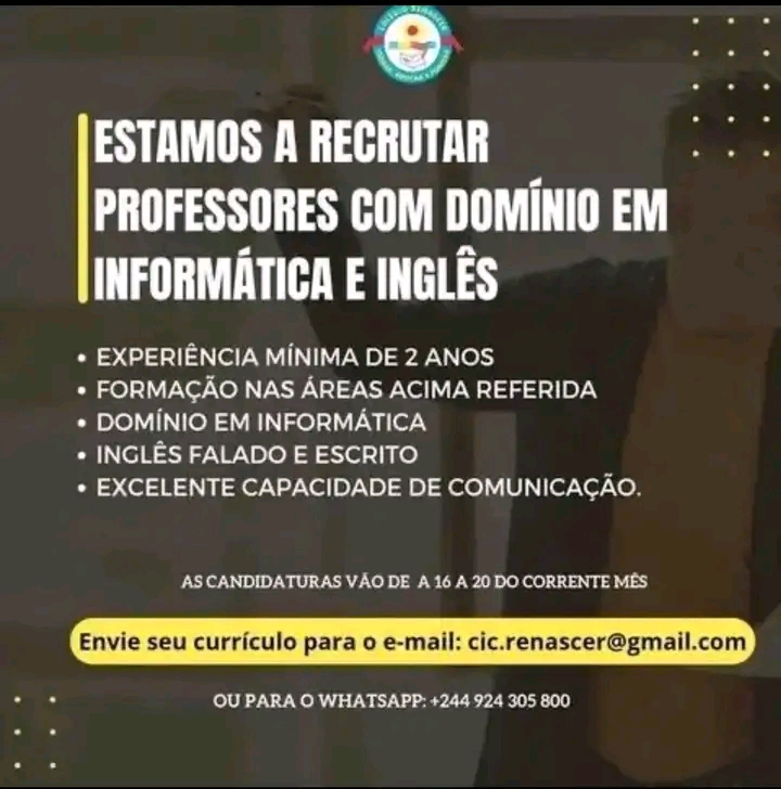 RECRUTAMENTO DE PROFESSORES COM DOMÍNIO EM INFORMÁTICA E INGLÊS