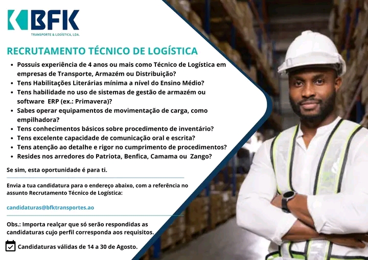 VAGA PARA TÉCNICO DE LOGÍSTICA