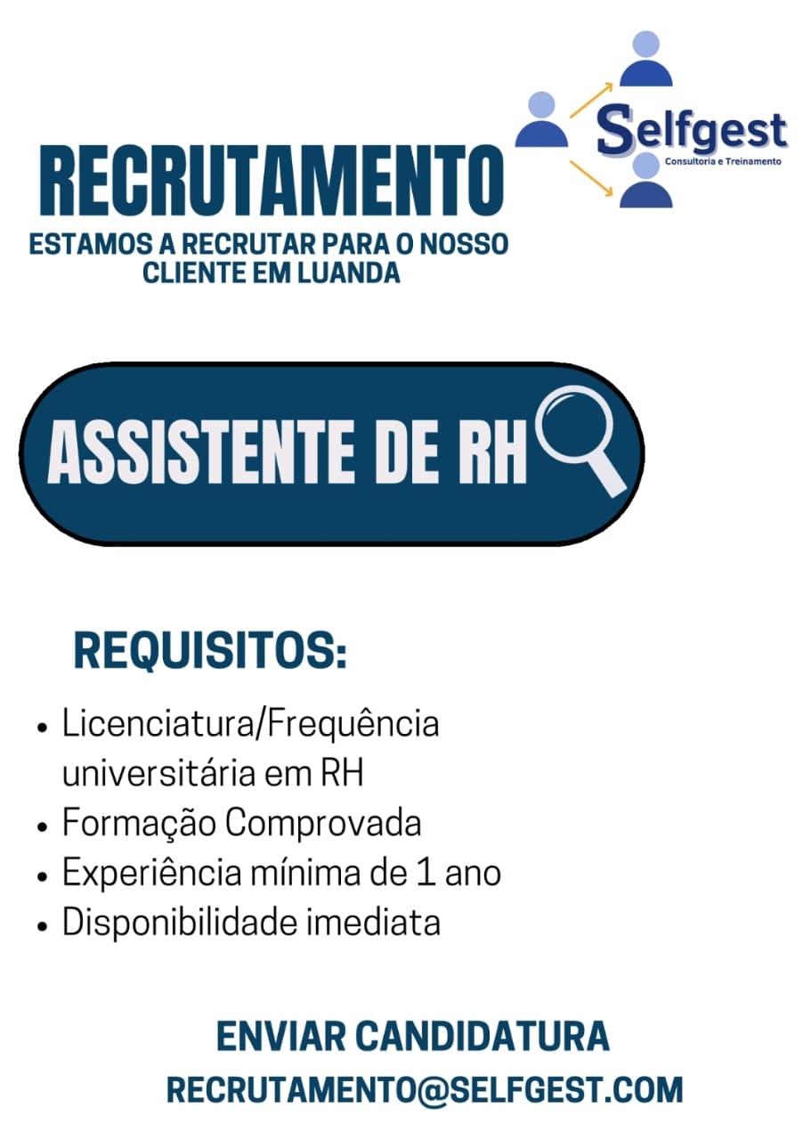 VAGA PARA ASSISTENTE DE RH 