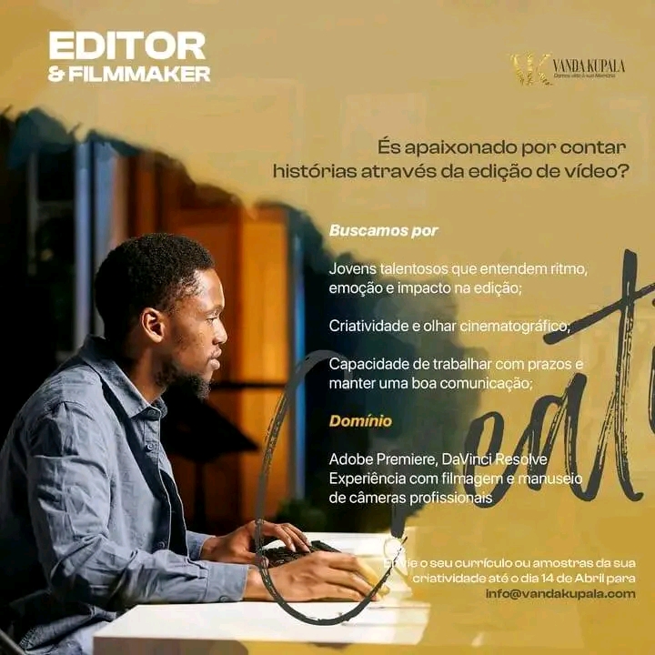 Vagas para Editor e Filmmaker