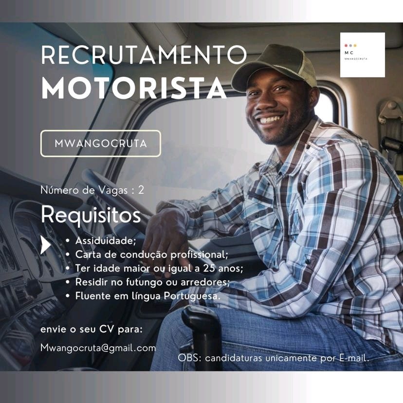 DUAS(2) VAGAS DISPONÍVEIS PARA MOTORISTAS 