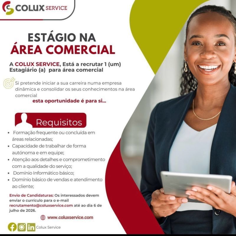 Vaga para Estagiário(a) na Área Comercial