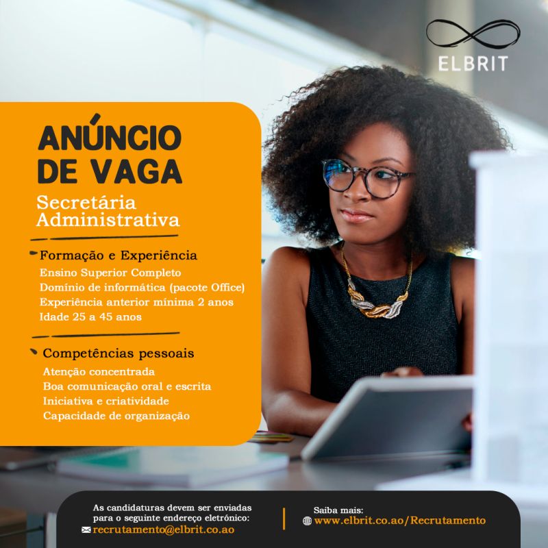 VAGA PARA SECRETÁRIA ADMINISTRATIVA