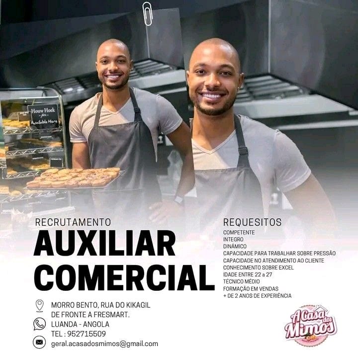 VAGA PARA AUXILIAR COMERCIAL