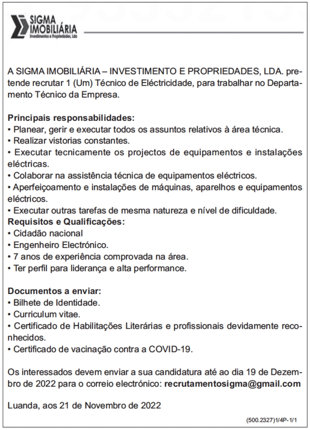 Técnico de Electricidade