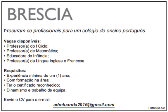 Vagas para Professores e Educadora de Infância