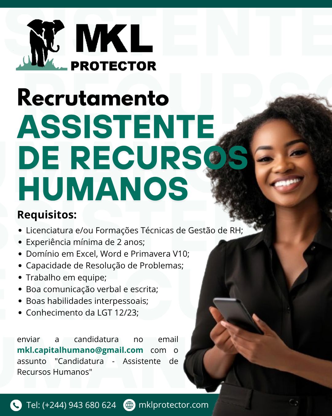 Vaga para Assistente de Recursos Humanos