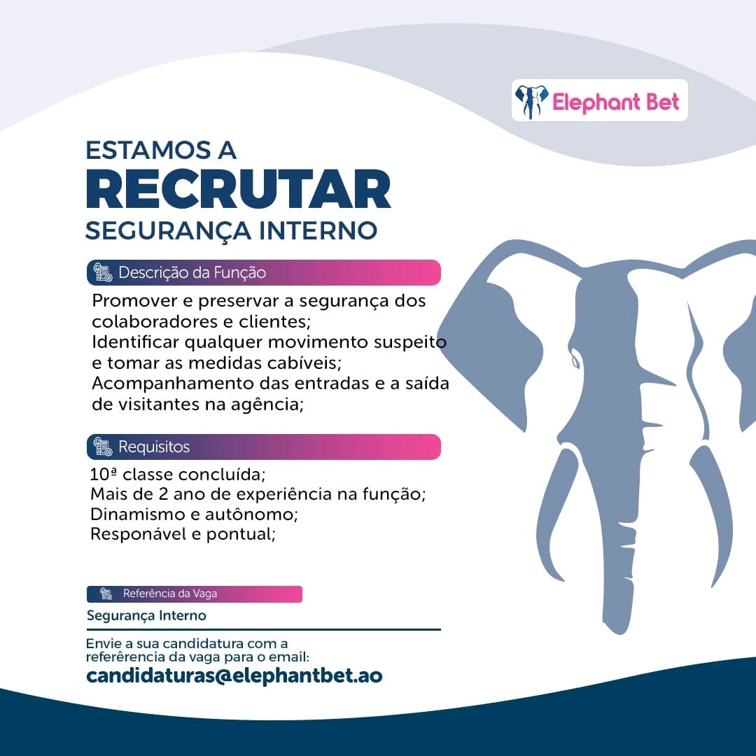 VAGA PARA SEGURANÇA INTERNO 
