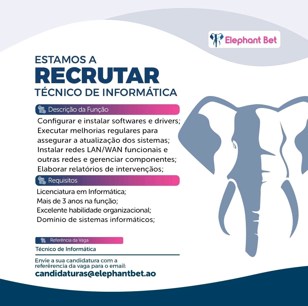 VAGA PARA TÉCNICO DE INFORMÁTICA 