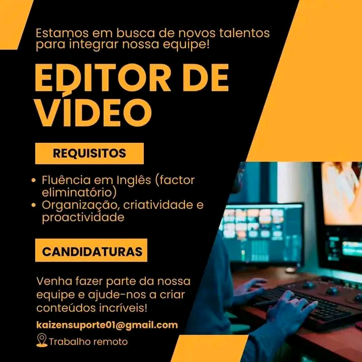Vaga para Editor de Vídeo