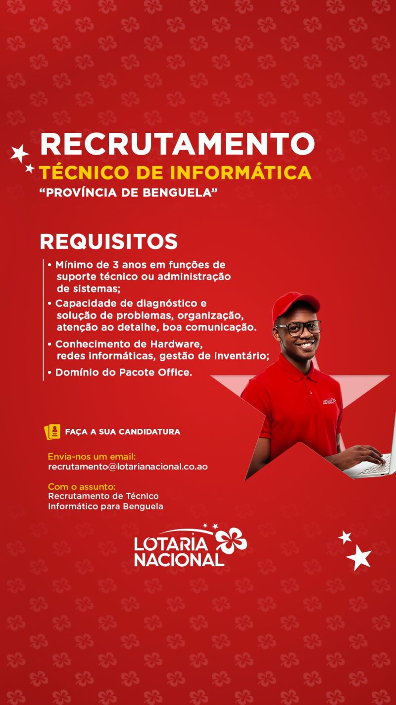 Vaga para Técnico de Informática