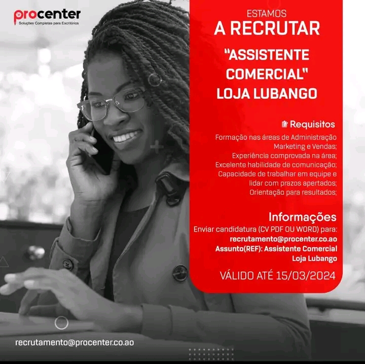 VAGA PARA ASSISTENTE COMERCIAL