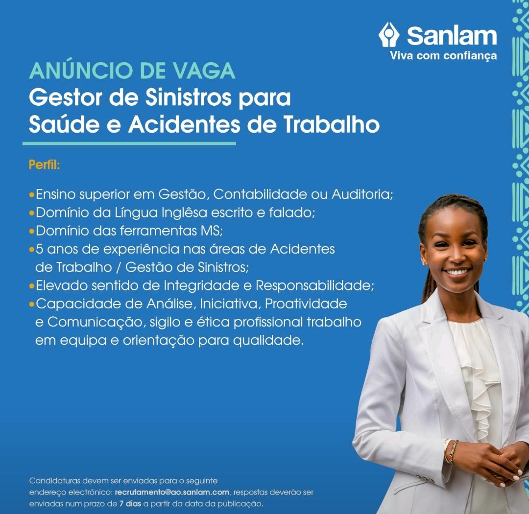 Vaga para Gestor de Sinistros para Saúde e Acidentes de Trabalho 