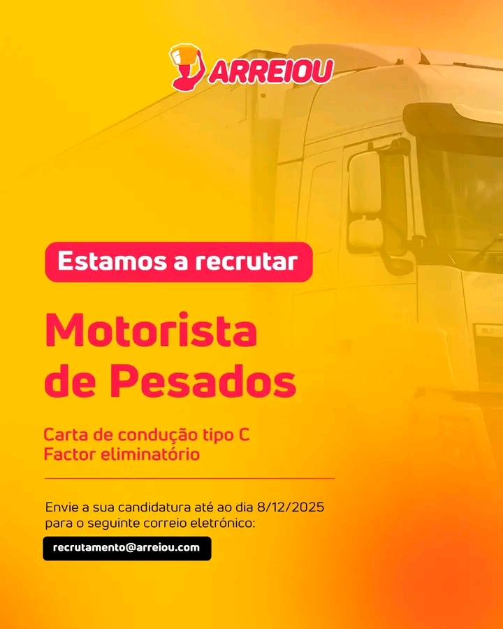 Vaga para Motorista de Pesados (Categoria C)