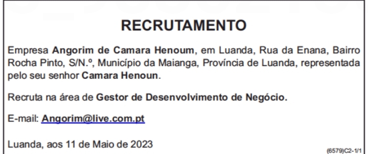 Oportunidade para Gestor de Desenvolvimento de Negócio