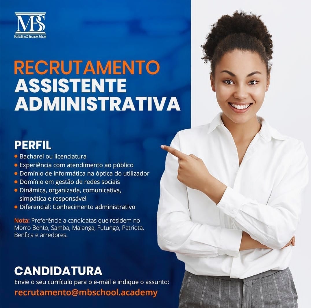 VAGA PARA ASSISTENTE ADMINISTRATIVA 