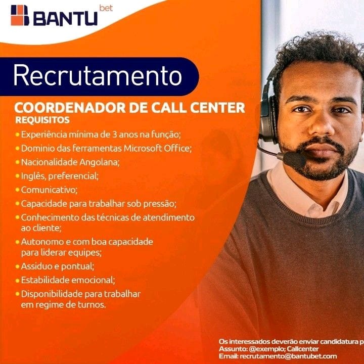 VAGA PARA COORDENADOR DE CALL CENTER 