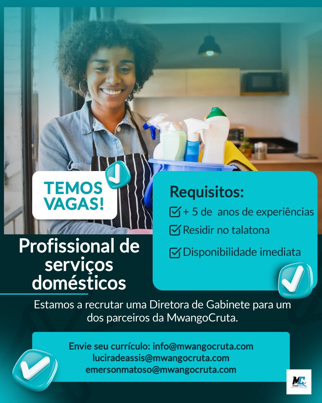 Vaga para Profissional de Serviços Domésticos