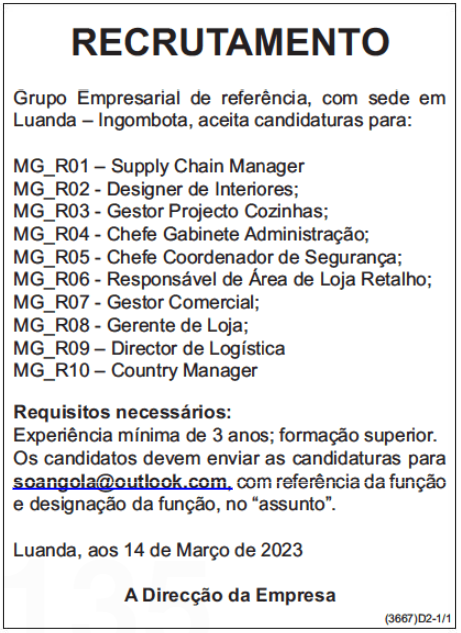 DEZ (10) VAGAS DISPONÍVEIS EM GRUPO EMPRESARIAL DE REFERÊNCIA