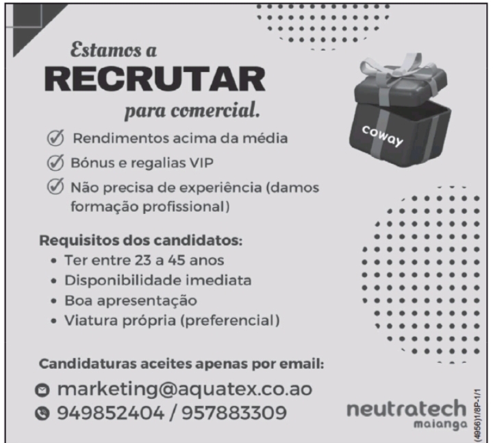 RECRUTAMENTO PARA COMERCIAL 